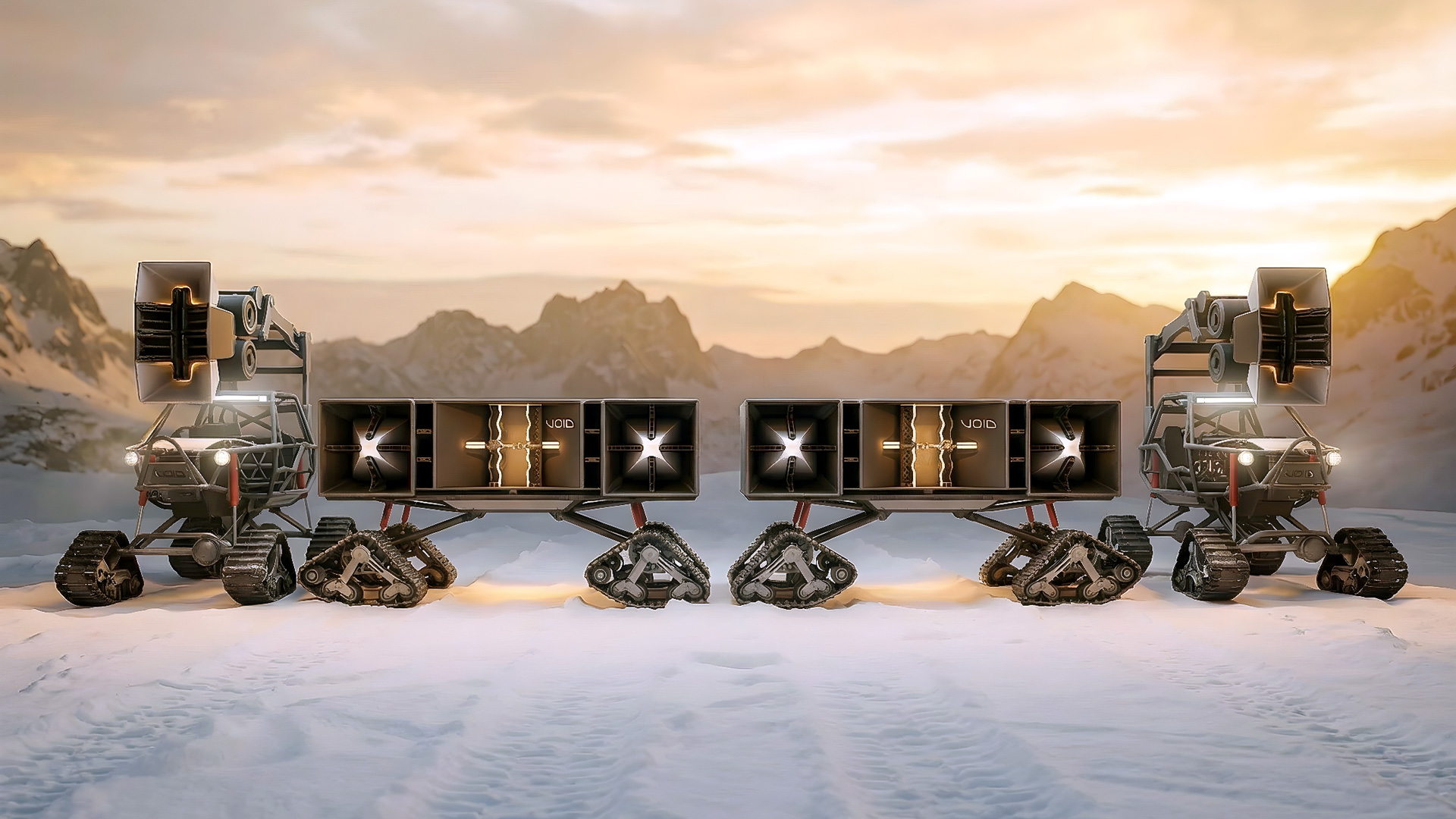 Scorpion sound system concept — tracked speaker installation
